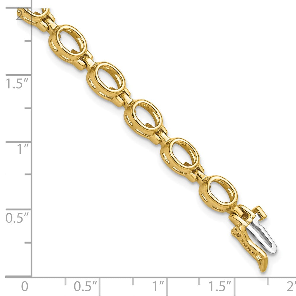 High-Quality 14K Gold Oval Gemstone Rainbow Bracelet Setting - Stylish Value!
