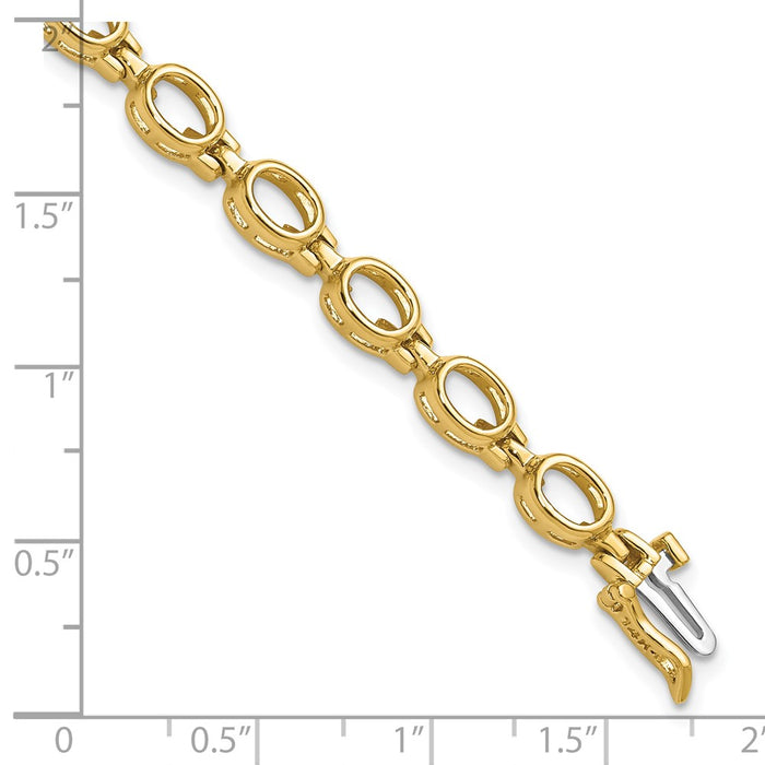 High-Quality 14K Gold Oval Gemstone Rainbow Bracelet Setting - Stylish Value!-4