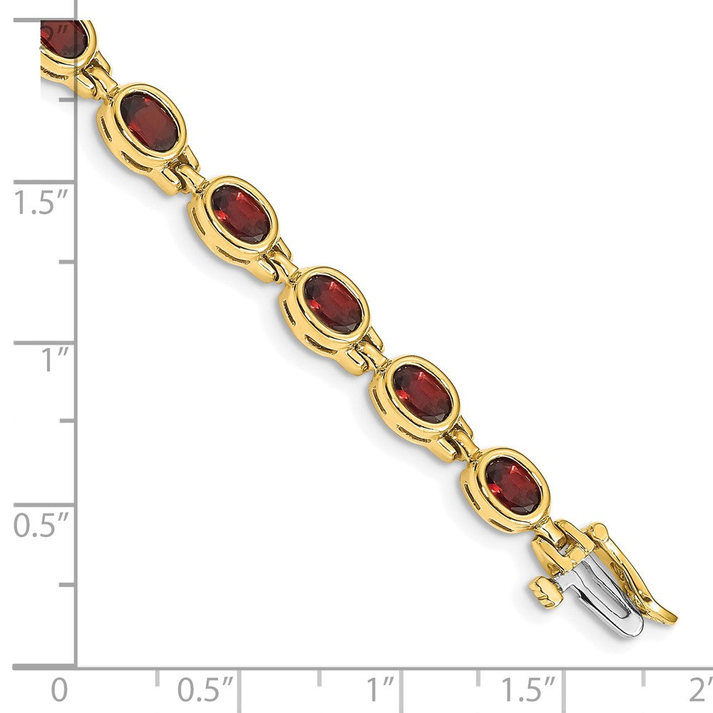 Exclusive 14K Gold Oval Garnet Bracelet - Stylish Elegance at Discounted Price