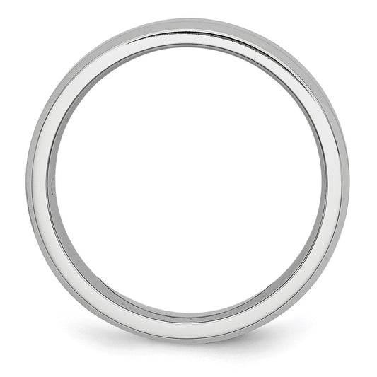 Buy Stylish Cobalt Satin & Polished Beveled Edge 6mm Chisel Band - Value Design