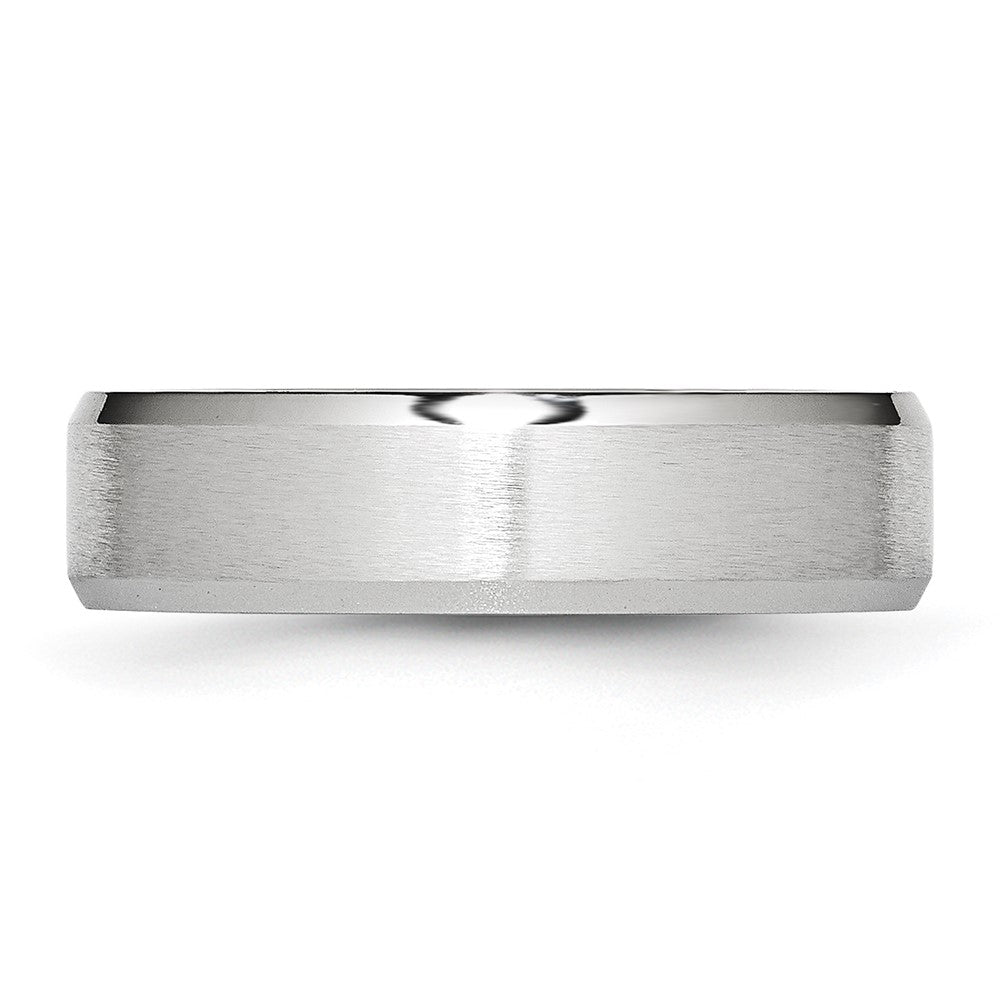 Buy Stylish Cobalt Satin & Polished 6mm Beveled Edge Chisel Band - Luxury Value