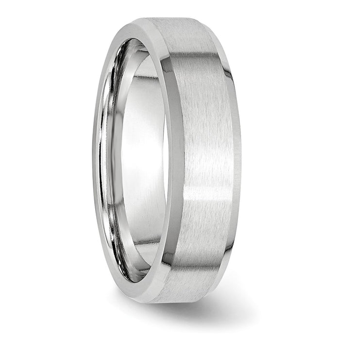Buy Stylish Cobalt Satin & Polished 6mm Beveled Edge Chisel Band - Luxury Value-4
