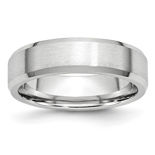 High-Quality 6mm Cobalt Satin & Polished Chisel Band | Stylish Value Ring