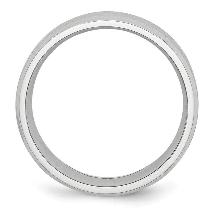 Buy Stylish 7mm Cobalt Satin & Polished Beveled Edge Chisel Band - Luxury-2