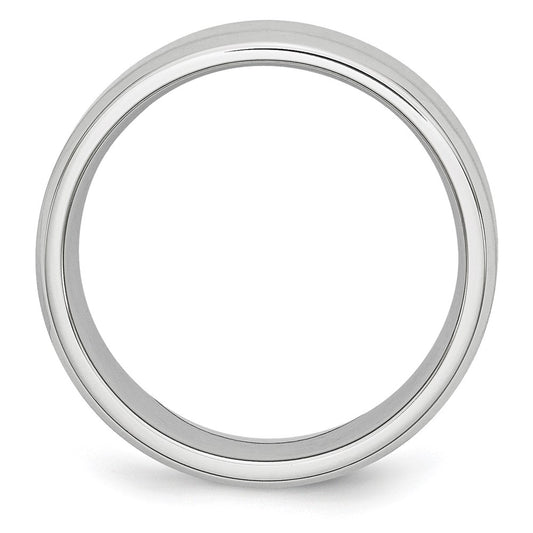Buy Stylish 8mm Cobalt Satin & Polished Beveled Edge Chisel Band - Luxury Value!
