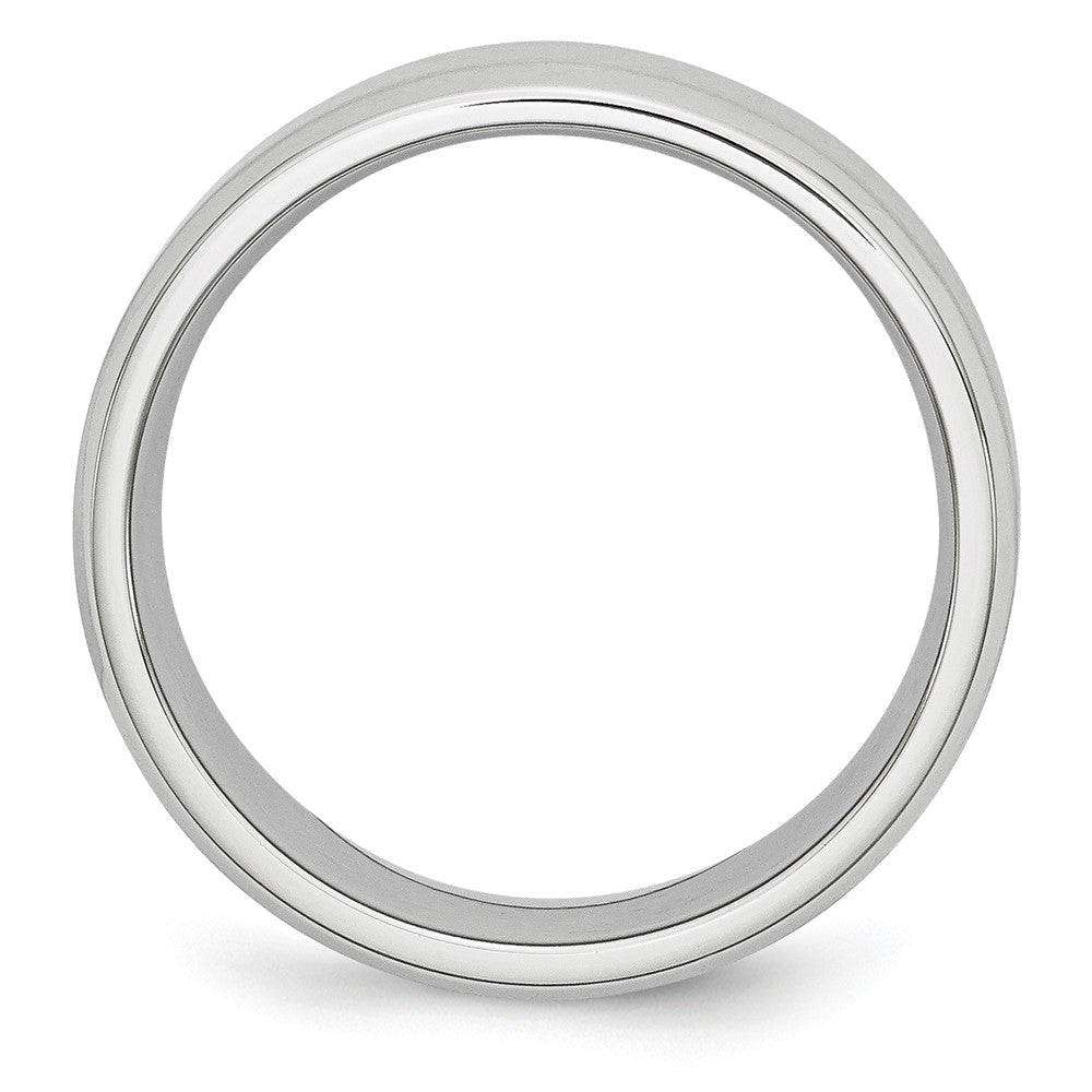 Buy 8mm Cobalt Satin & Polished Beveled Edge Chisel Band - Stylish & Affordable