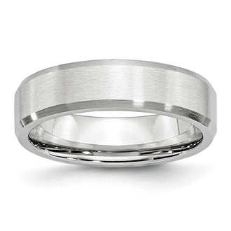 Exclusive Cobalt Beveled Edge Satin Finish 6mm Chisel Band | Affordable Luxury