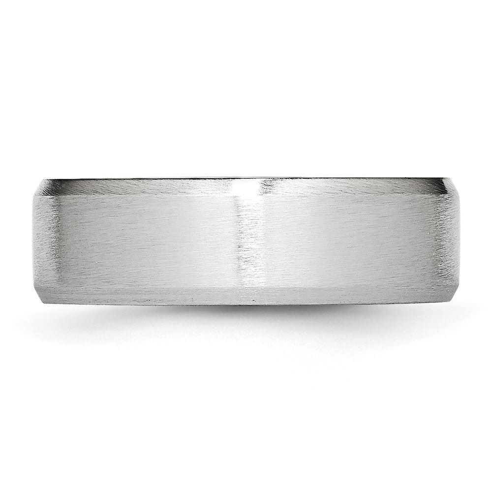 Buy Affordable 7mm Cobalt Chisel Beveled Edge Ring with Satin Finish