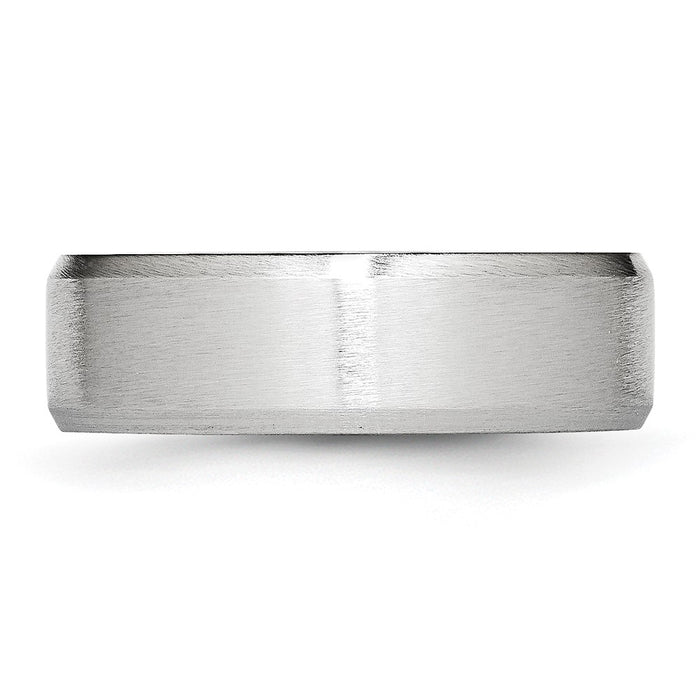 Buy Affordable 7mm Cobalt Chisel Beveled Edge Ring with Satin Finish-3