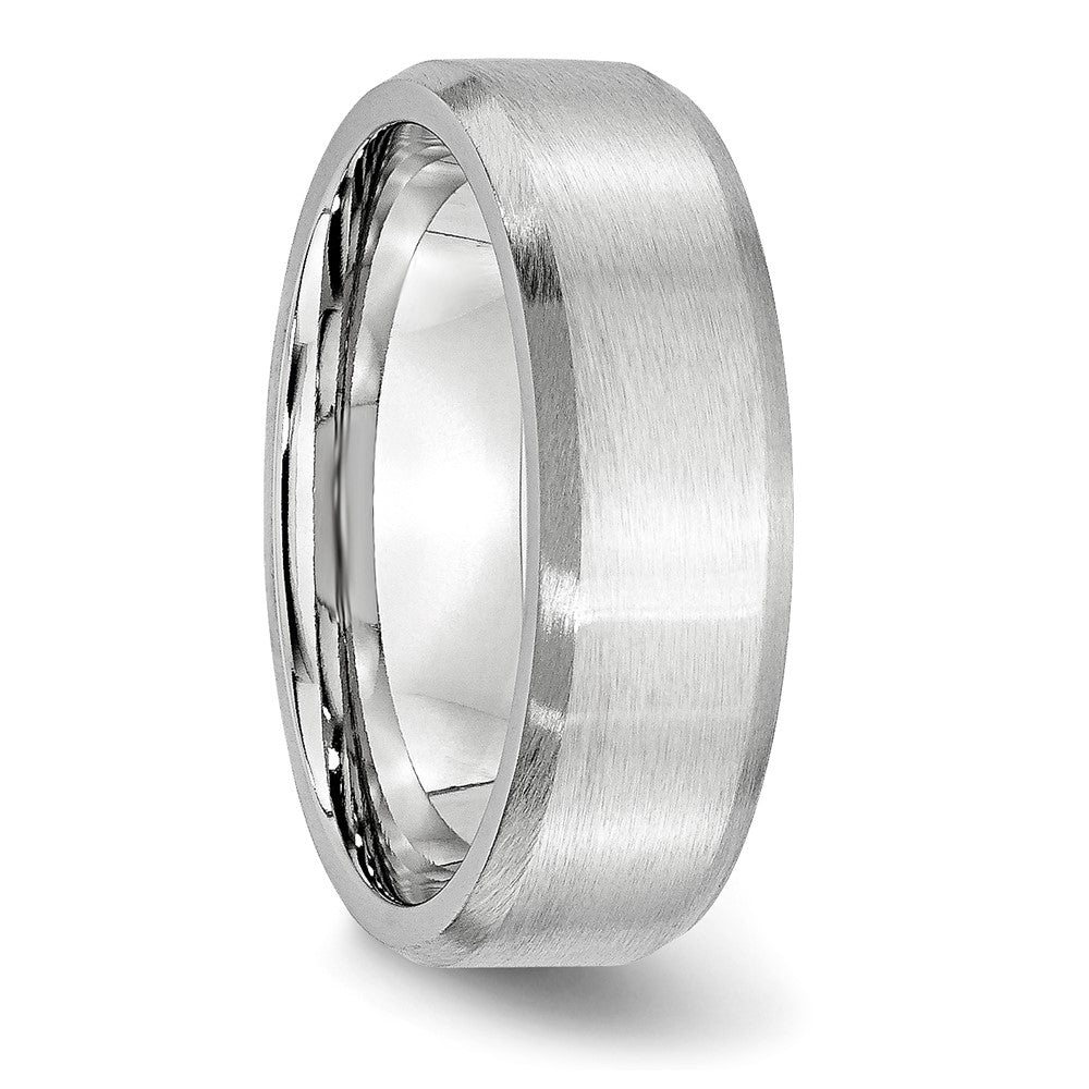 Buy Affordable 7mm Cobalt Chisel Beveled Edge Ring with Satin Finish