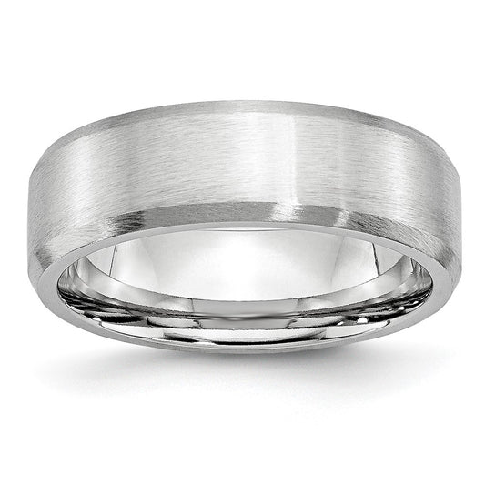 Exclusive 7mm Cobalt Chisel Beveled Edge Band - Stylish Satin Finish, Affordable Price