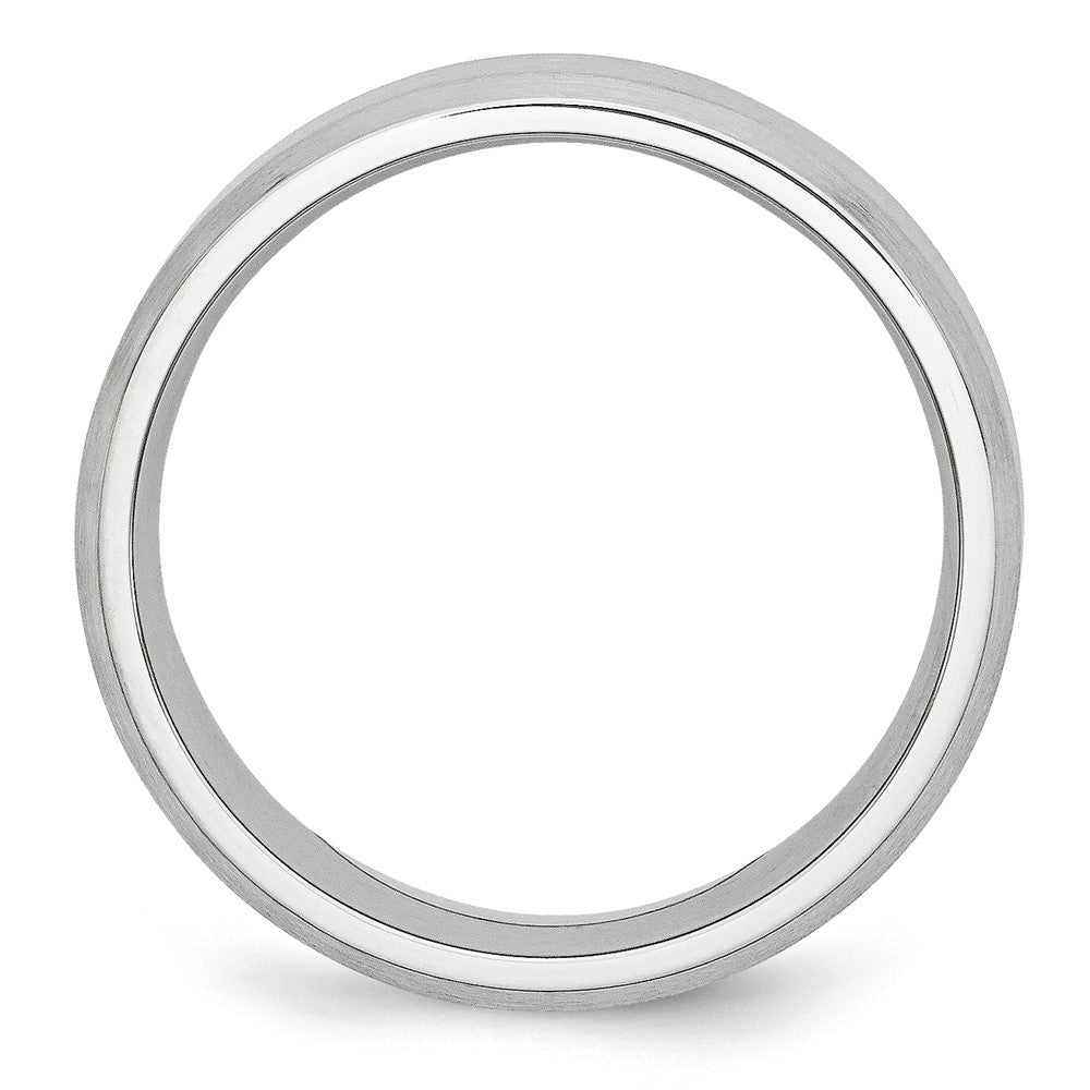 Exclusive 8mm Cobalt Beveled Edge Satin Finish Chisel Band - Stylish Value
