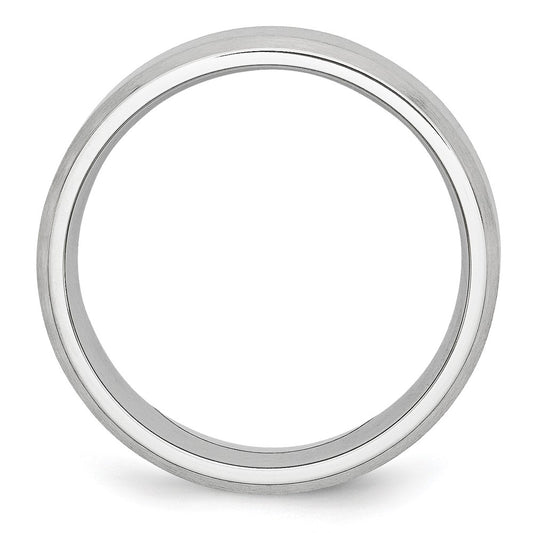 Exclusive 8mm Cobalt Beveled Edge Satin Finish Chisel Band - Stylish Value