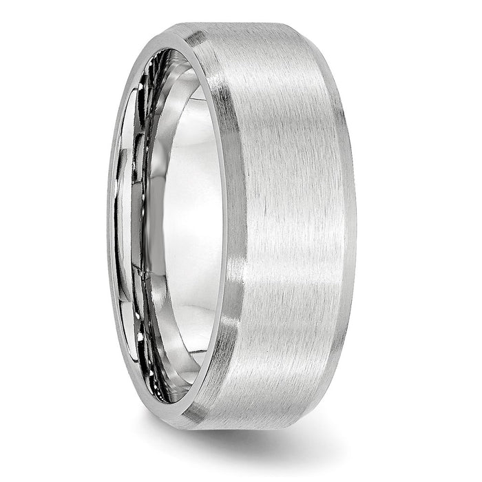 Buy Stylish 8mm Cobalt Satin Finish Chisel Band - Luxury Metal Ring-4