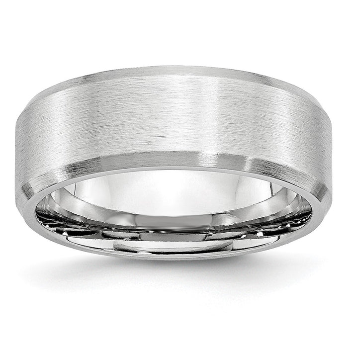 Buy Stylish 8mm Cobalt Satin Finish Chisel Band - Luxury Metal Ring-1