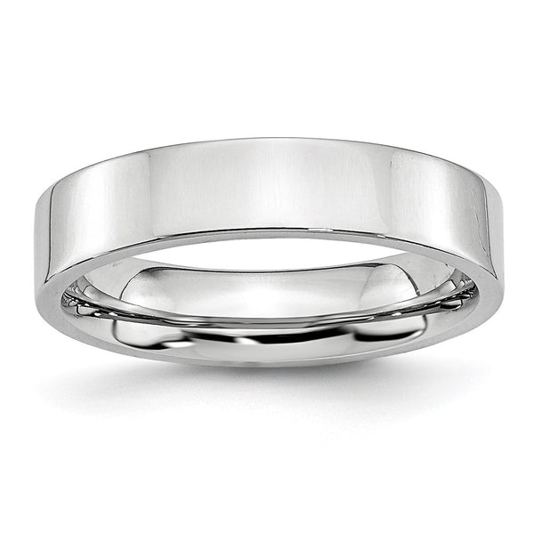 Cobalt Flat Polished 5mm Chisel Band Ring