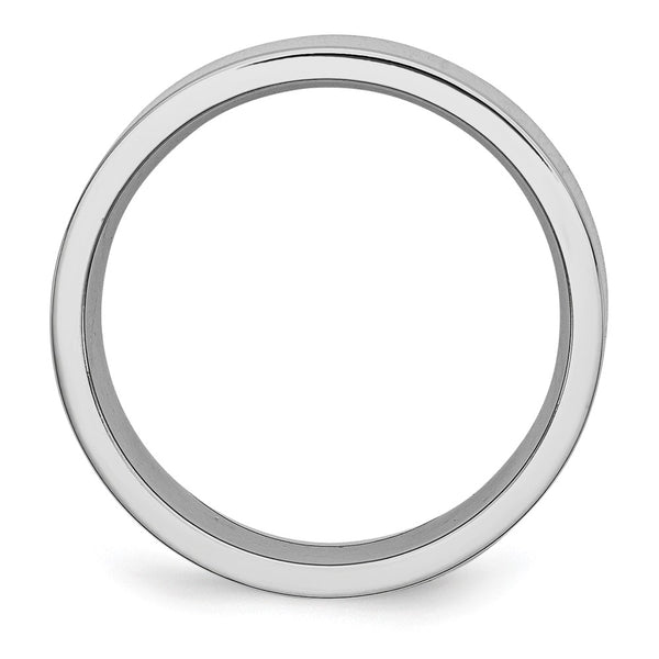 7mm Cobalt Chisel Flat Polished Ring