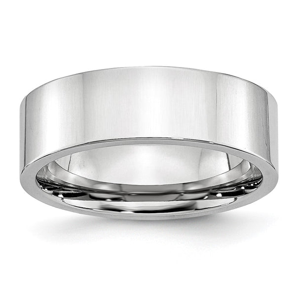 7mm Cobalt Chisel Flat Polished Ring
