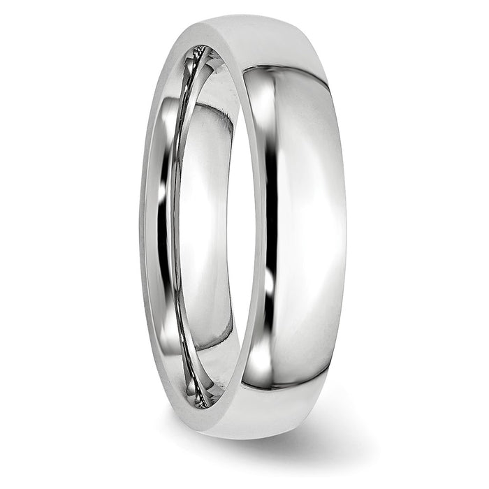 High-Quality Cobalt Chisel Polished 5mm Half-Round Band Ring - Stylish Value!-4