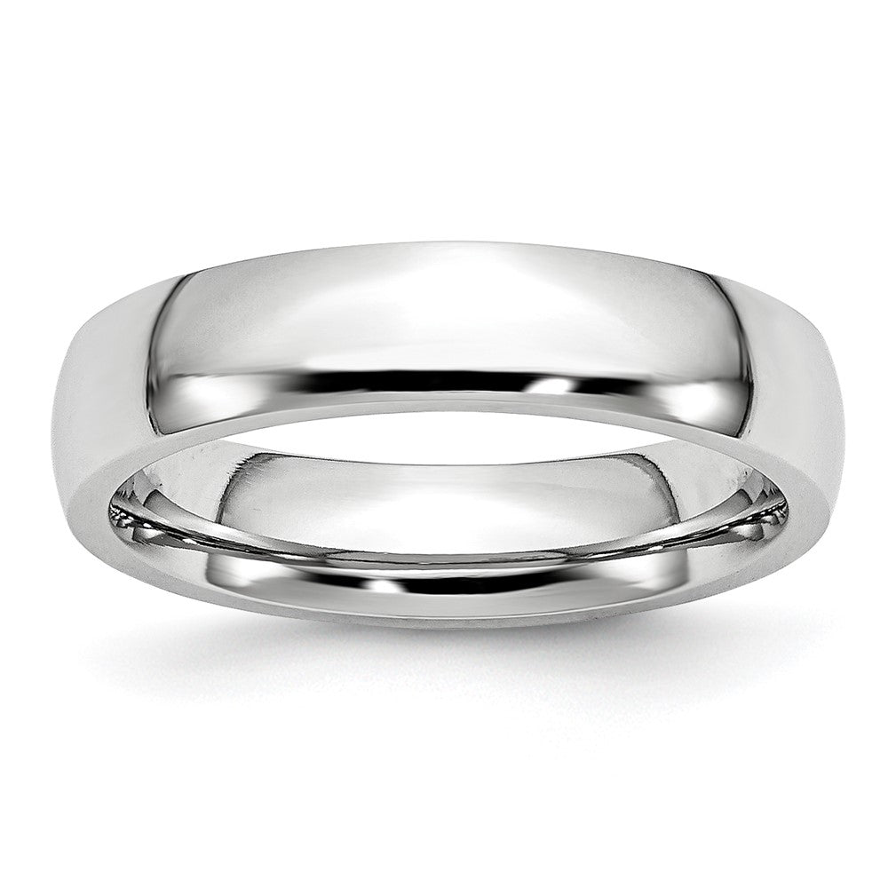 High-Quality Cobalt Chisel Polished 5mm Half-Round Band Ring - Stylish Value!