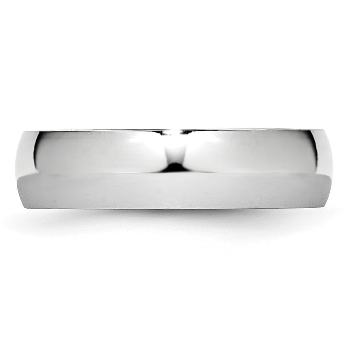 Buy Stylish 6mm Cobalt Chisel Polished Half-Round Band Ring - Affordable Luxury-3