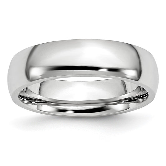 High-Quality Cobalt Chisel Polished 6mm Half-Round Band Ring - Stylish Value!