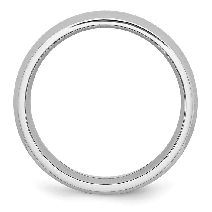 Exclusive 7mm Cobalt Chisel Polished Half-Round Band Ring - Stylish Value-2