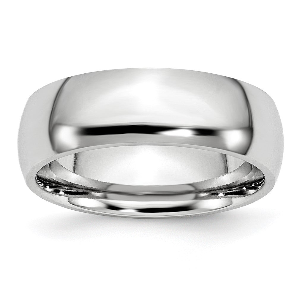 High-quality Cobalt Chisel 7mm Polished Half-Round Band Ring - Stylish Value
