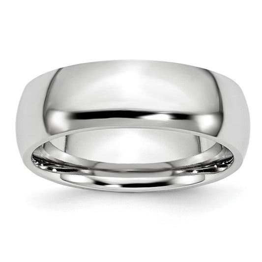Buy Exclusive 7mm Cobalt Chisel Polished Half-Round Band Ring - Luxury Style