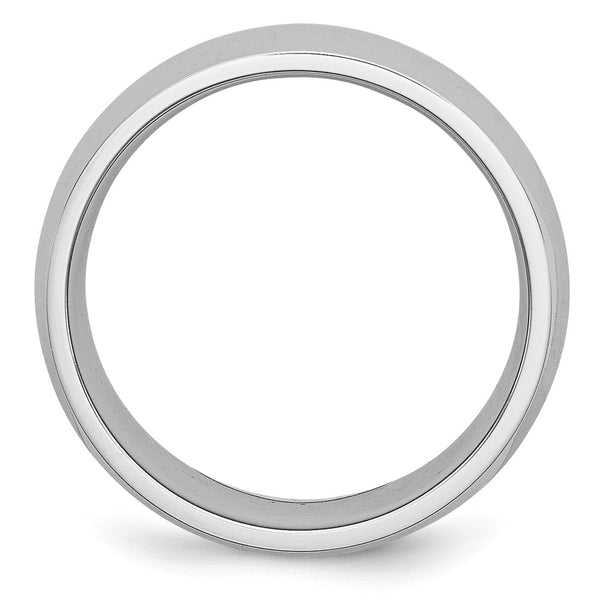 Cobalt Chisel Polished 8mm Half-Round Band Ring