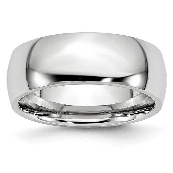 Cobalt Chisel Polished 8mm Half-Round Band Ring