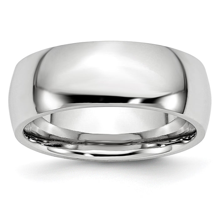 High-Quality Cobalt Chisel 8mm Half-Round Band Ring - Stylish & Durable Design-1