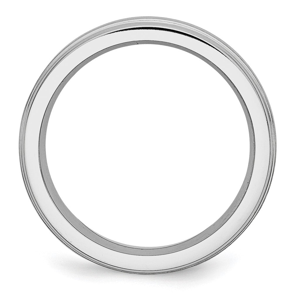 Buy Stylish 6mm Cobalt Satin & Polished Ridged Edge Chisel Band - Luxury Value