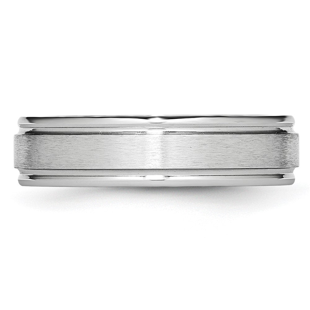 Buy Stylish 6mm Cobalt Satin & Polished Ridged Edge Chisel Band - Luxury Value