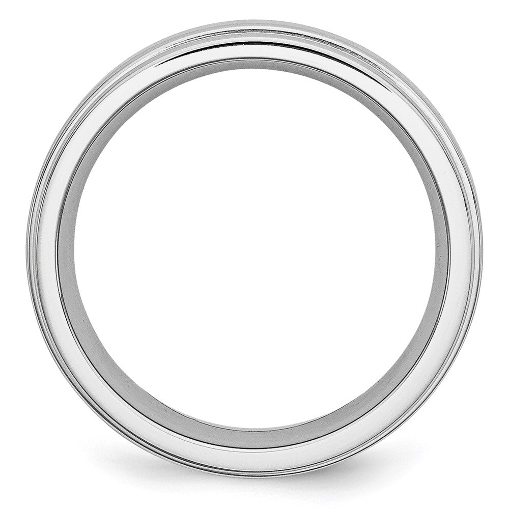 Buy Stylish 7mm Cobalt Satin & Polished Ridged Edge Chisel Band - Luxury Design