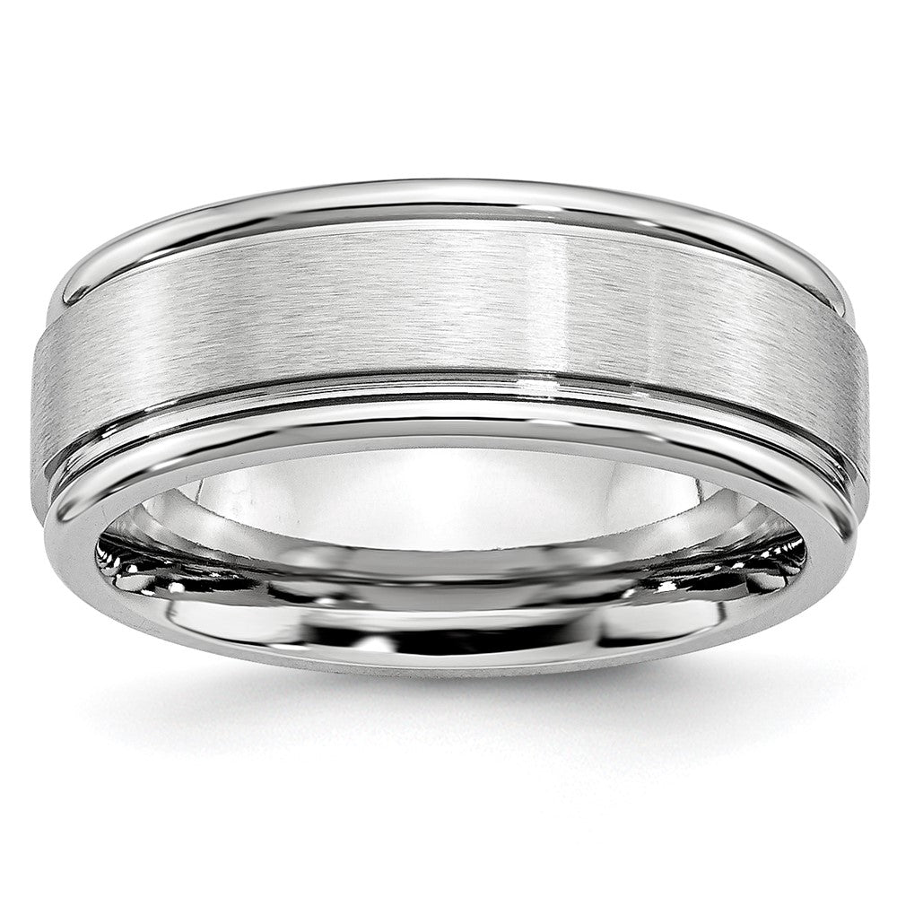 Buy Stylish 8mm Cobalt Satin & Polished Chisel Band - Exclusive Design