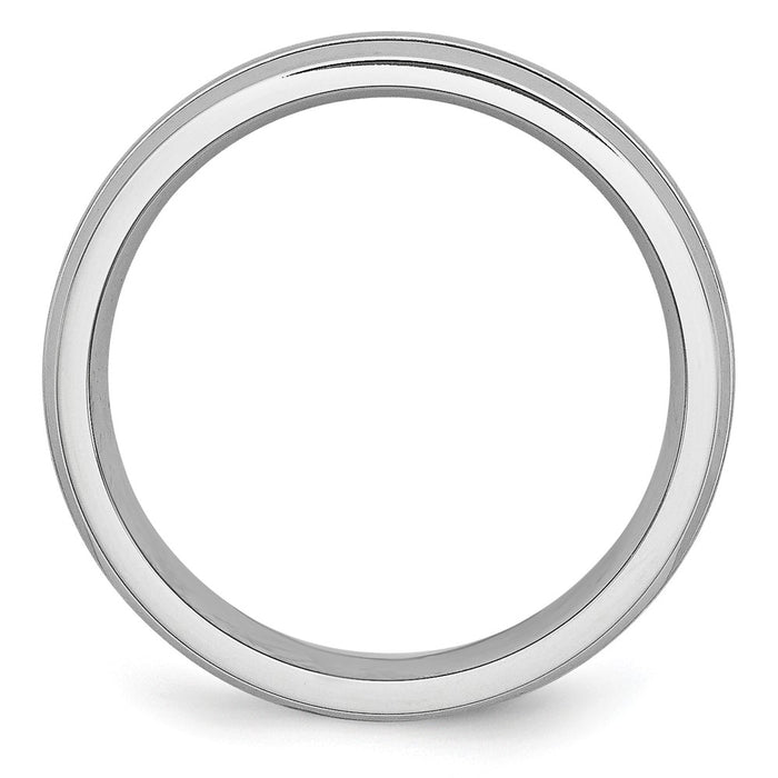 Buy Stylish 6mm Cobalt Chisel Band with Polished & Satin Grooved Finish-2