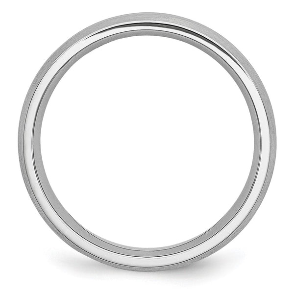 Cobalt Satin & Polished 6mm Chisel Band Ring