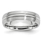 Buy Stylish Cobalt Satin & Polished Grooved 6mm Chisel Band - Luxury Value!-6