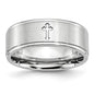 Buy Exclusive 8mm Cobalt Satin & Polished Chisel Band - Stylish Ridged Edge-7