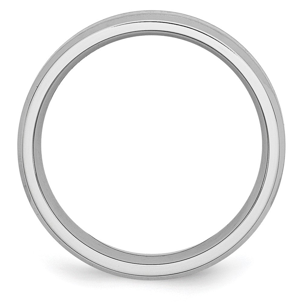 Buy Stylish Cobalt Sterling Silver Inlay Band - 6mm Beveled Edge Finish