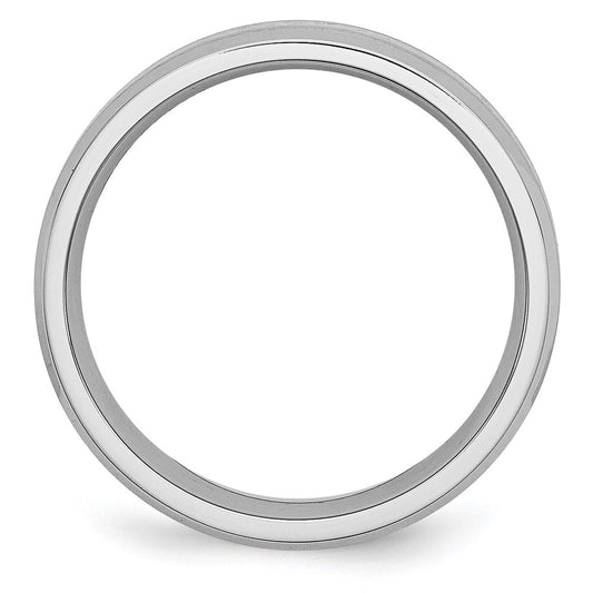 Buy Stylish Cobalt Sterling Silver Inlay Band - 6mm Beveled Edge Finish