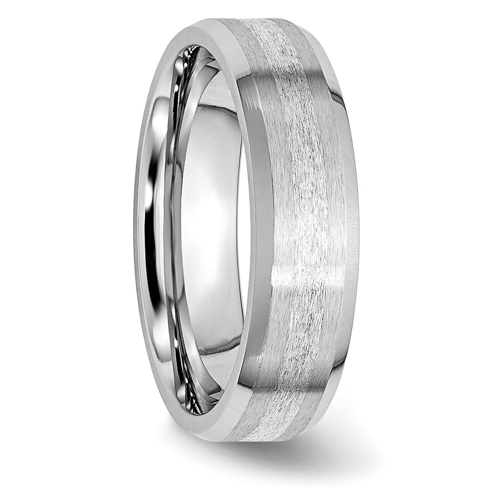 Buy Stylish Cobalt Sterling Silver Inlay 6mm Beveled Edge Band - Luxury Finish