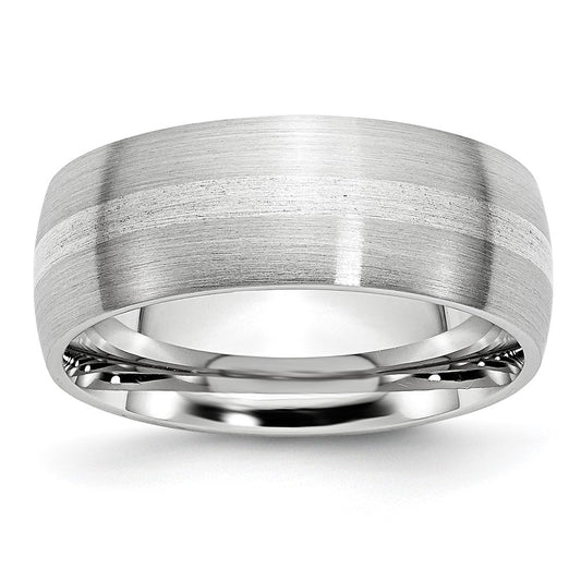 Buy Stylish 8mm Cobalt Sterling Silver Chisel Band with Satin Finish