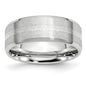 Exclusive 8mm Cobalt Chisel Beveled Edge Band - Stylish Sterling Silver Inlay-10