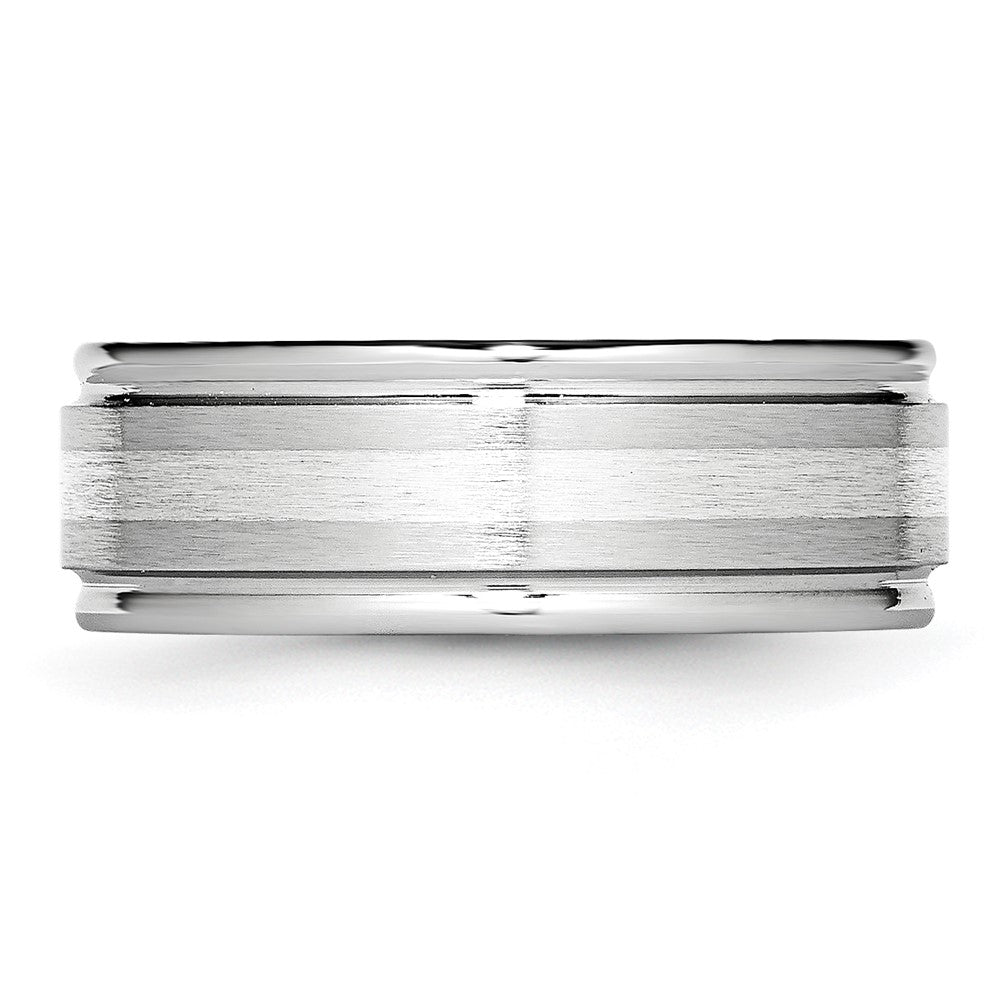 Buy High-Quality 8mm Cobalt Sterling Silver Inlay Chisel Band - Stylish Finish