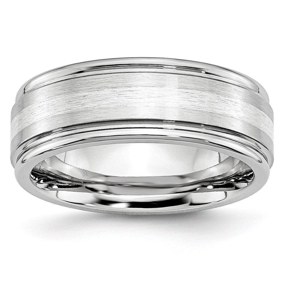 Order Stylish 8mm Cobalt Sterling Silver Chisel Band with Satin Finish