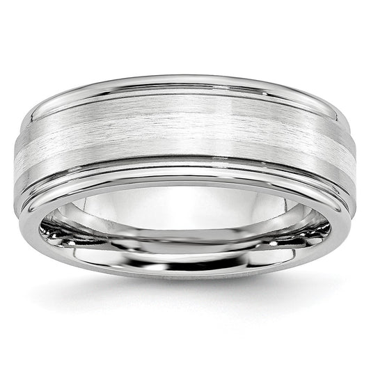 Order Stylish 8mm Cobalt Sterling Silver Chisel Band with Satin Finish