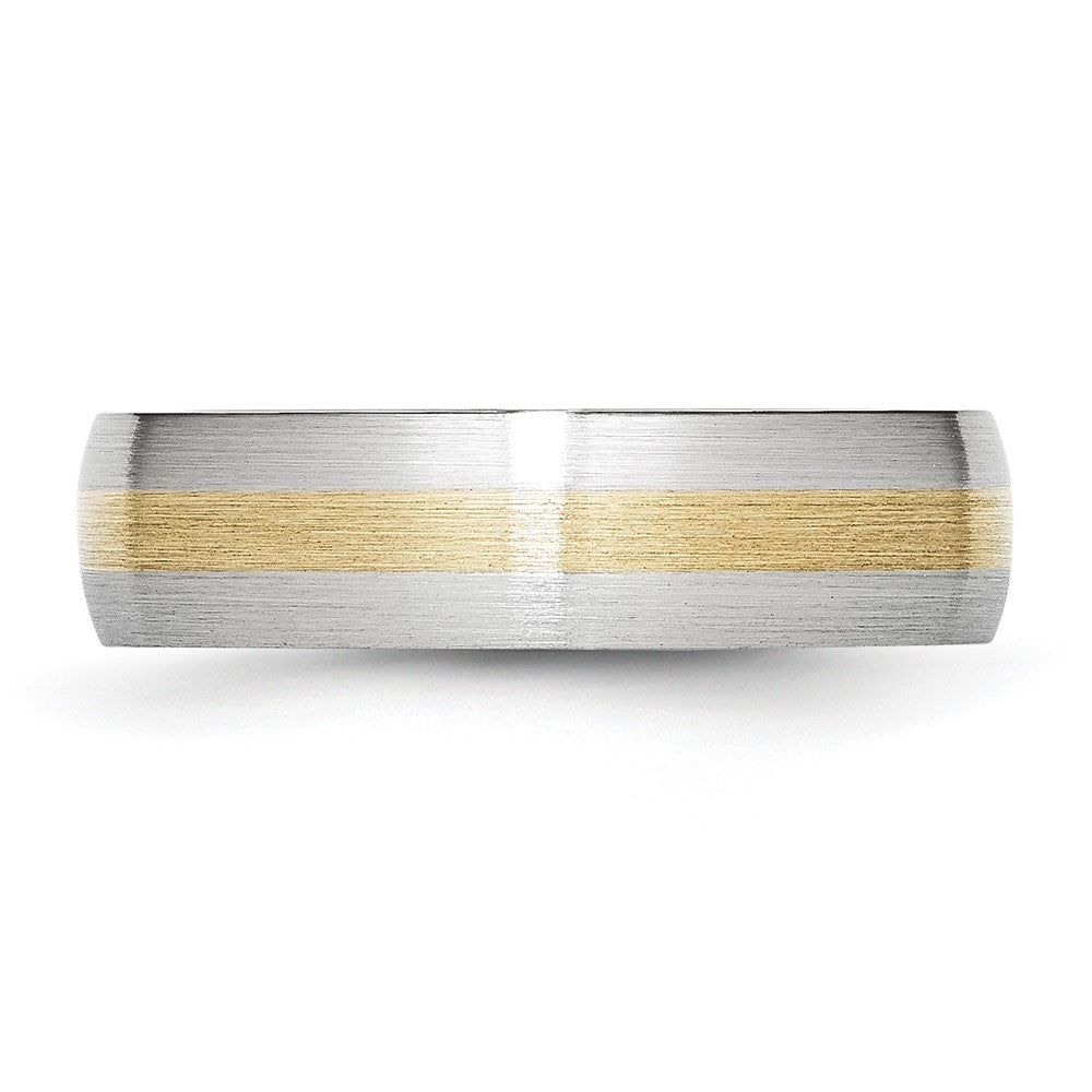 Buy Stylish 6mm Satin Cobalt Ring with 14K Gold Inlay - Luxury Accessory