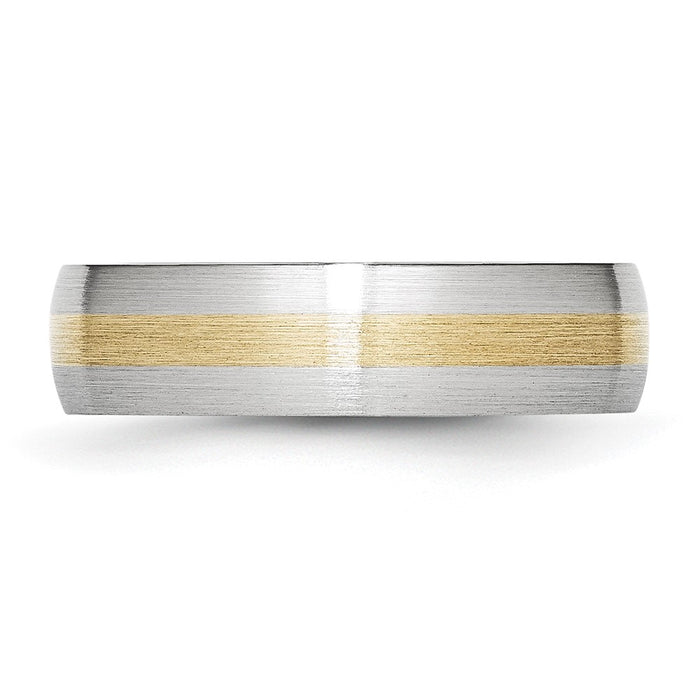 Buy High-Quality Cobalt Chisel 6mm Satin Band with 14K Gold Inlay - Luxury Value-3